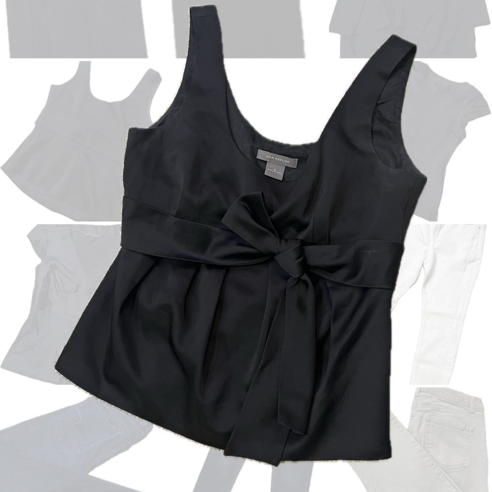 Ann Taylor Black Bow Formal Tank Size 4 - Picture 4 of 5